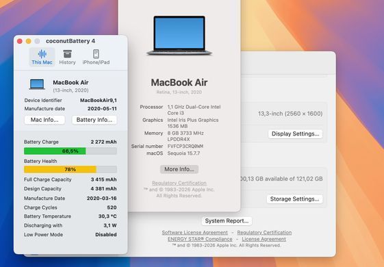 Apple MacBook Air 13 2020 i3 8GB RAM 128GB SSD Space Grey фото