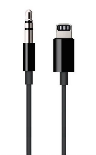 Аудиокабель Apple Lightning to 3.5 mm Audio Cable (1.2m) - Black (MR2C2) фото