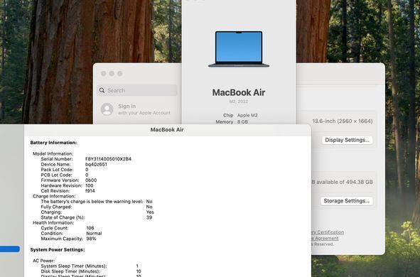 Apple MacBook Air 13.6 2022 M2 8GB RAM 512GB SSD Midnight фото