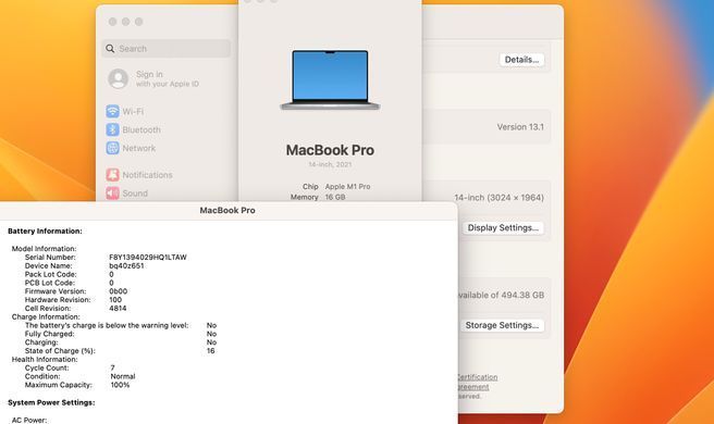 Apple MacBook Pro 14 2021 M1 Pro 16GB RAM 512GB SSD Space Grey 2 MKGR3 7 циклів openbox фото