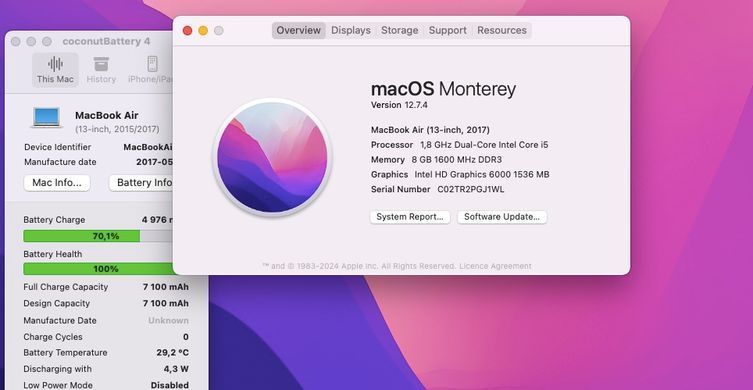Apple MacBook Air 13 2017 i5 8GB RAM 256GB SSD Silver фото