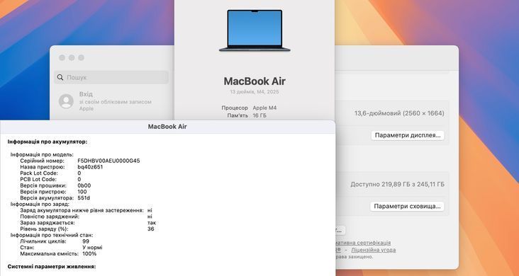 Apple MacBook Air 13,6" M4 2025 16GB RAM 256GB SSD Midnight фото