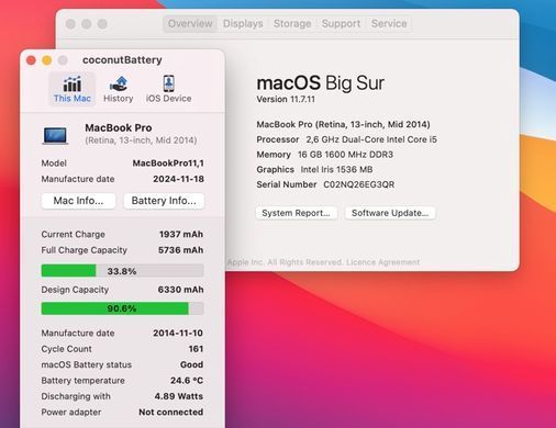 Apple MacBook Pro 13 2014 i5 16GB RAM 128GB SSD фото