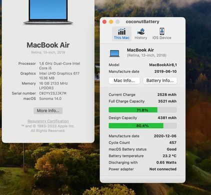 Apple MacBook Air 13 2018 i5 16GB RAM 256GB SSD Space Grey фото