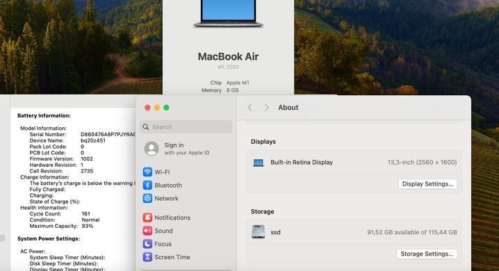 Apple MacBook Air 13 2020 M1 8GB RAM 128GB SSD Space Grey фото