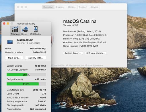 Apple MacBook Air 13 2020 i3 8GB RAM 128GB SSD Space Grey фото