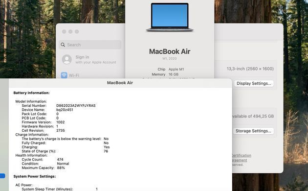 Apple MacBook Air 13 2020 M1 16GB RAM 512GB SSD Space Gray фото
