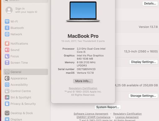 Apple MacBook Pro 13 2017 i5 8GB RAM 256GB SSD Silver фото