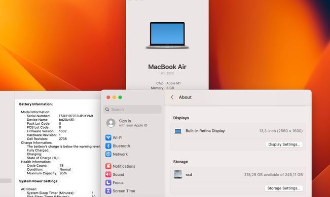 Apple MacBook Air 13 2020 M1 8GB RAM 256GB SSD Silver фото