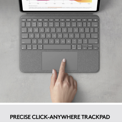 Чохол-клавіатура для планшета Logitech Combo Touch Keyboard Case for iPad Air 4, 5, 6, 710.9" Oxford Gray (920-010260) фото
