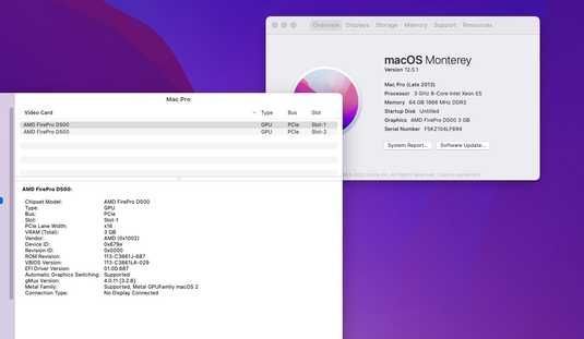 Б/у Apple Mac Pro 2013 Intel Xeon 8 Core 64GB RAM 256GB SSD AMD