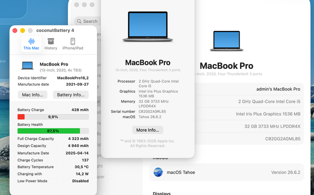 Apple MacBook Pro 13 2020 i5 32GB RAM 512GB SSD Space Gray фото