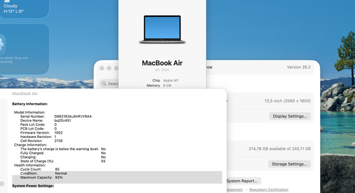 Apple MacBook Air 13 2020 M1 8GB RAM 256GB SSD Space Grey фото