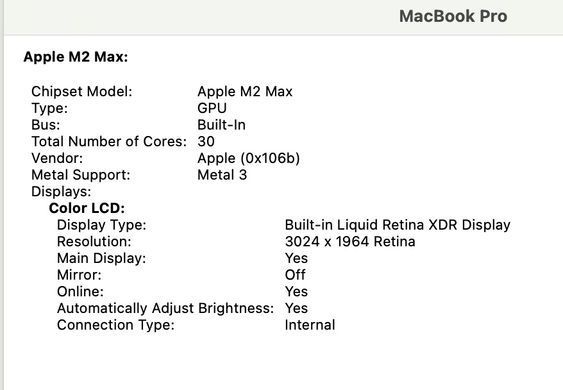 Ноутбук Apple MacBook Pro 14" M2 Max 32GB RAM 512GB SSD Space Gray 2023 (Z17G000NX) openbox фото