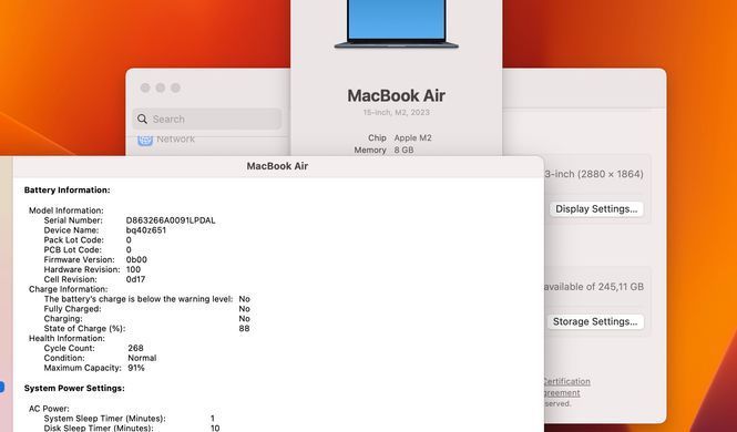 Apple MacBook Air 15 2023 M2 8GB RAM 256GB Midnight фото