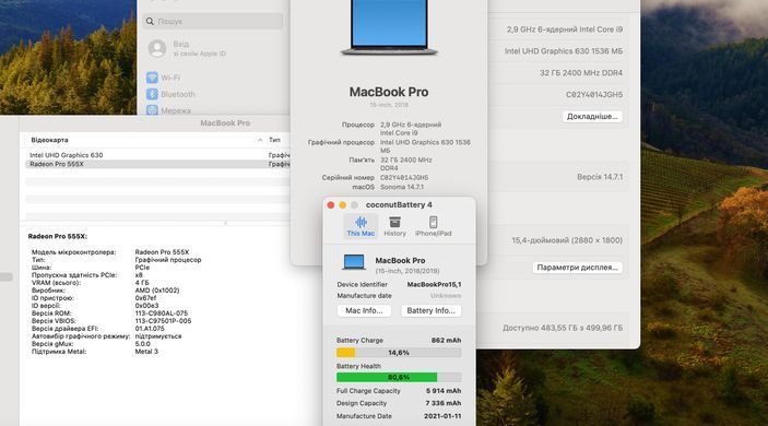 Apple MacBook Pro 15 2019 i9 32GB RAM 512GB SSD AMD 4GB Space Grey фото