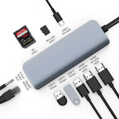 USB хаб HyperDrive VIPER USB-C Hub (10-in-2, for Laptops) (HD392) фото