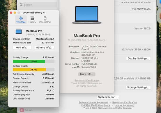 Apple MacBook Pro 13 2019 i5 16GB RAM 512GB SSD Space Gray фото