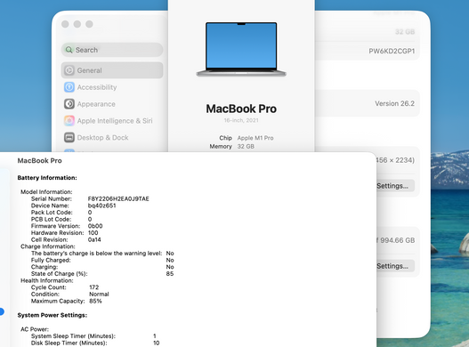 Apple MacBook Pro 16 2021 M1 Pro 32GB RAM 1TB SSD Silver фото