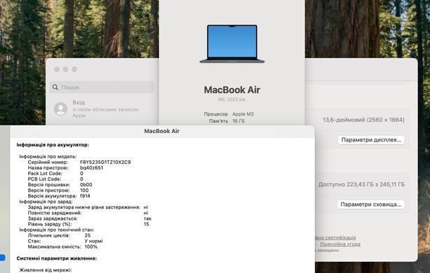 Apple MacBook Air 13.6 2022 M2 16GB RAM 256GB SSD Midnight фото