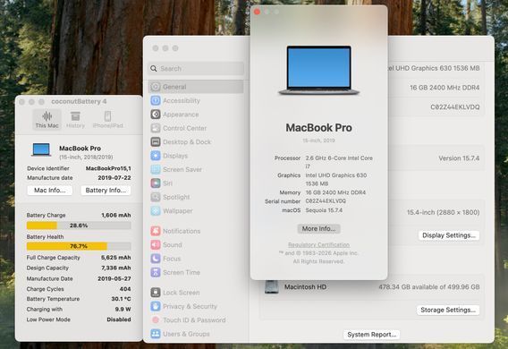 Apple MacBook Pro 15 2019 i7 16GB RAM 512GB SSD AMD Radeon 4GB Space Gray фото