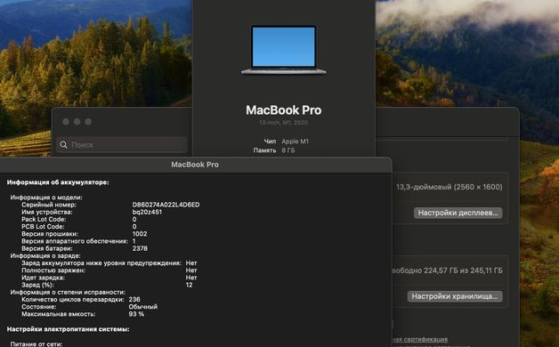 Apple MacBook Pro 13 2020 M1 8GB RAM 256GB SSD Space Grey фото