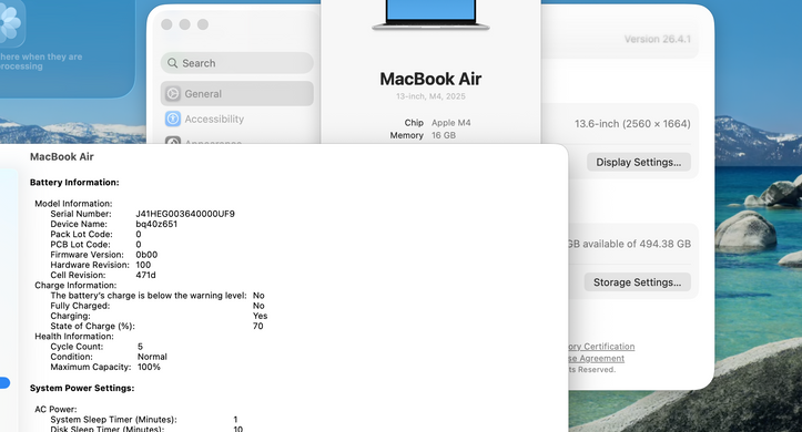 Apple MacBook Air 13.6" M4 2025 16GB RAM 512GB SSD Silver фото