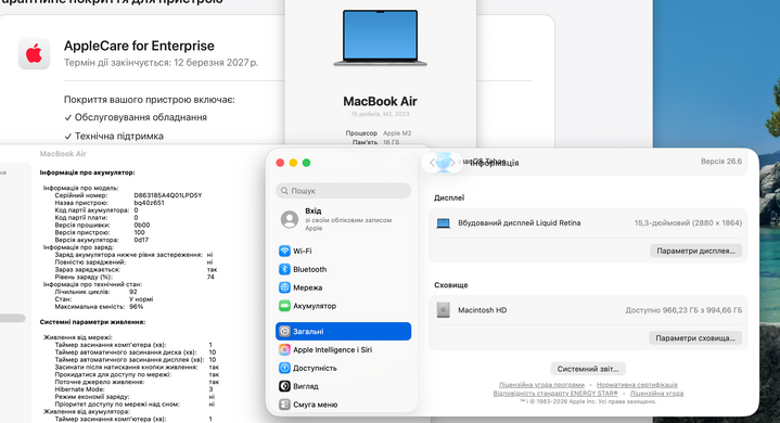 Apple MacBook Air 13.6 2022 M2 16GB RAM 512GB SSD Space Gray фото