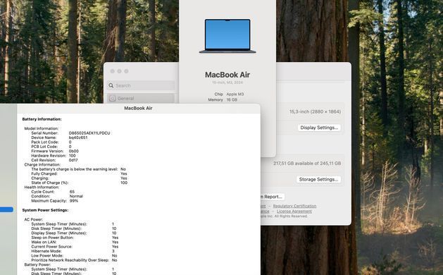 Apple MacBook Air 15" M3 2024 16GB RAM 256GB SSD Midnight  фото