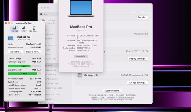Apple MacBook Pro 16 2019 i9 64GB RAM 1TB SSD фото
