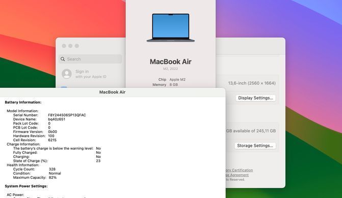 Apple MacBook Air 13.6 2022 M2 8GB RAM 256GB SSD Midnight фото